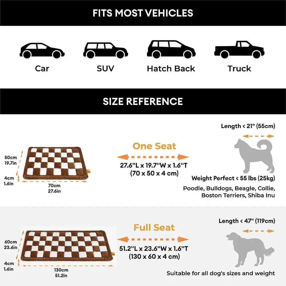 Premium Faux Leather Water-repellent Hammock Dog Car Seat Cover With Mat