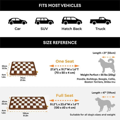 Premium Faux Leather Water-repellent Hammock Dog Car Seat Cover With Mat