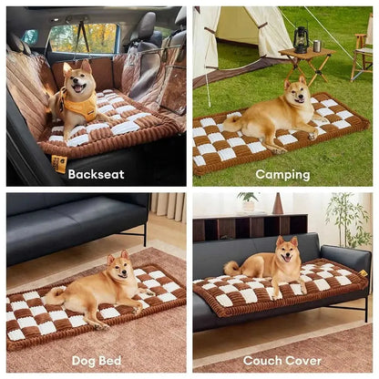 Premium Faux Leather Water-repellent Hammock Dog Car Seat Cover With Mat