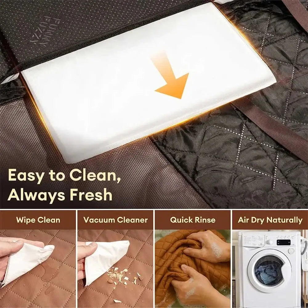 Premium Faux Leather Water-repellent Hammock Dog Car Seat Cover With Mat