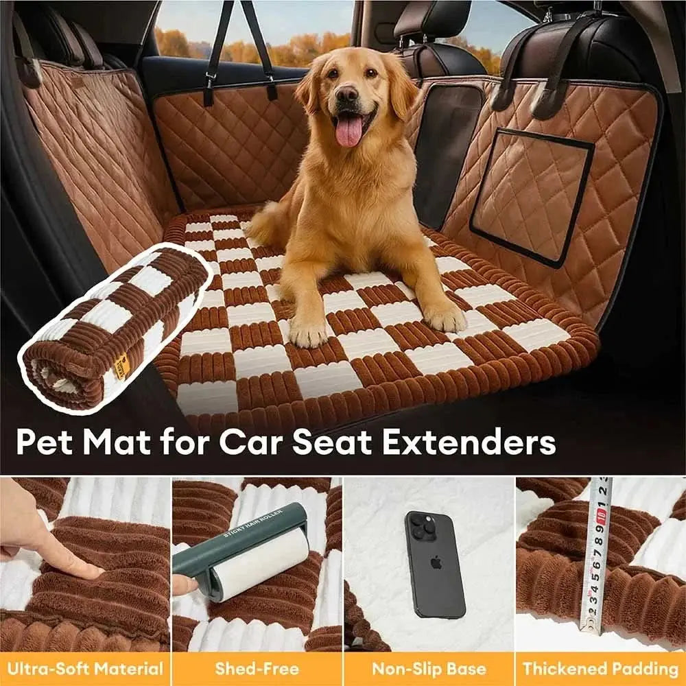 Premium Faux Leather Water-repellent Hammock Dog Car Seat Cover With Mat