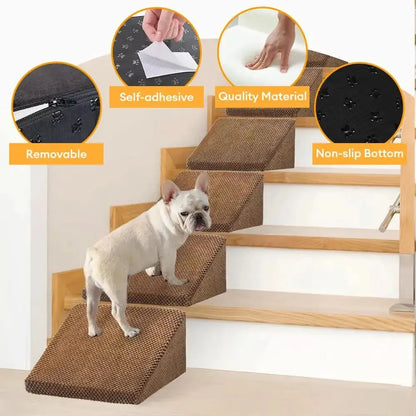 Modular Foam Dog Ramp Stairs for Staircase Stairs with Velcro