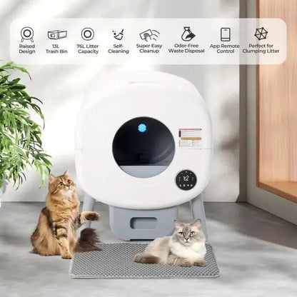 Smart Automatic Litter Box for Cats | XL Size, App-Controlled, & Odor Elimination