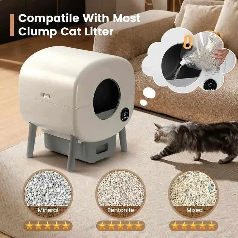 Smart Automatic Litter Box for Cats | XL Size, App-Controlled, & Odor Elimination