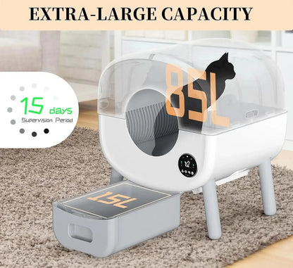 Smart Automatic Litter Box for Cats | XL Size, App-Controlled, & Odor Elimination