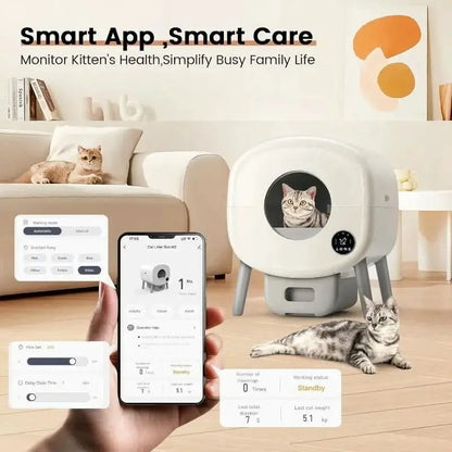 Smart Automatic Litter Box for Cats | XL Size, App-Controlled, & Odor Elimination