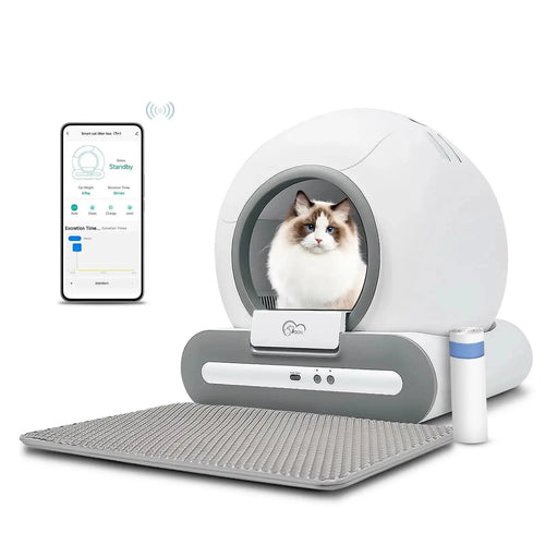 Smart Self-Cleaning Cat Litter Box with App Control & Health Monitoring – Automatic Odor-Free Solution for Multiple Cats