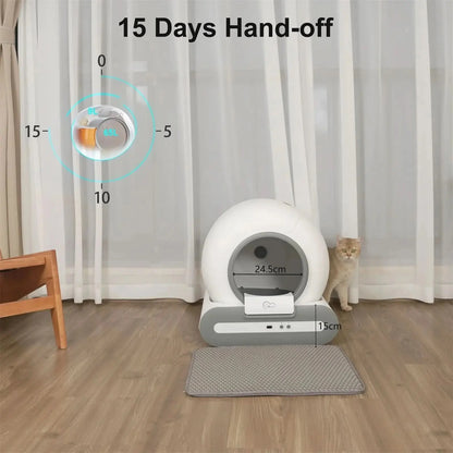 Smart Self-Cleaning Cat Litter Box with App Control & Health Monitoring – Automatic Odor-Free Solution for Multiple Cats
