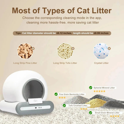 Smart Self-Cleaning Cat Litter Box with App Control & Health Monitoring – Automatic Odor-Free Solution for Multiple Cats