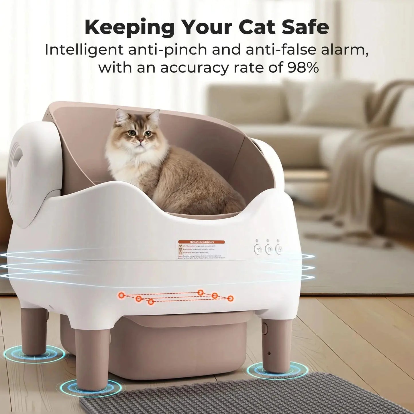 Smart Self-Cleaning Cat Litter Box with App Control – Automatic Odor-Free Litter Solution for Multiple Cats