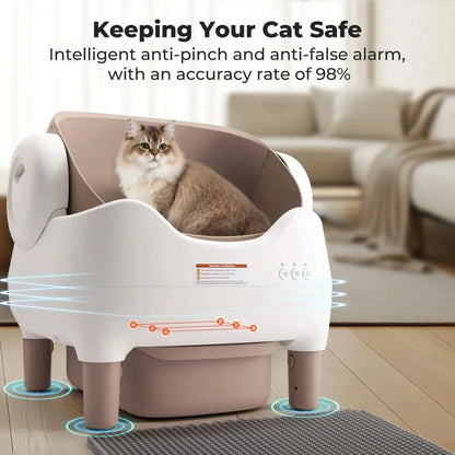 Smart Self-Cleaning Cat Litter Box with App Control – Automatic Odor-Free Litter Solution for Multiple Cats