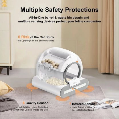 Smart Self-Cleaning Cat Litter Box with App Control & Health Monitoring – Automatic Odor-Free Solution for Multiple Cats